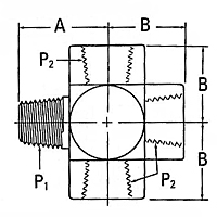 208007 External Pipe X Internal Pipe Cross